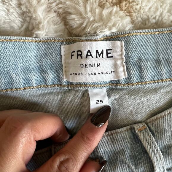 Frame Women’s Le Garçon Distressed Jeans Light Wash Size 25 Contemporary Chic - Picture 4 of 10